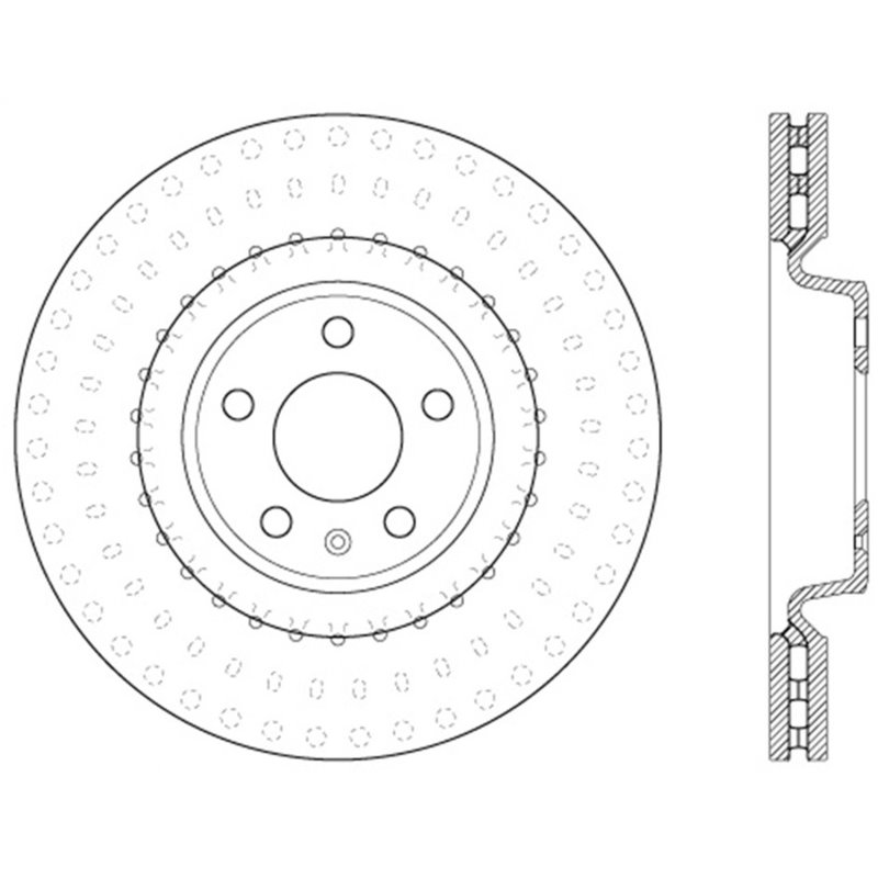 StopTech Power Slot 12 Audi A6 Quattro/11-12 A7 Quattro / 07/11-13 S4 Front Right Slotted Rotor