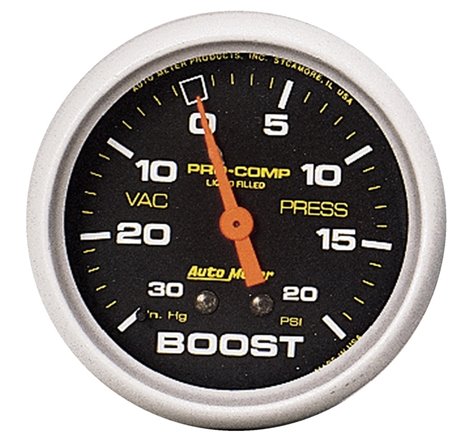 Autometer Pro-Comp 30 In Hg/20 PSI Liquid Filled Mechanical Boost Gauge