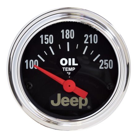 Autometer Jeep 52.4mm Short Sweep Electronic 100-250 Def F Oil Temperature Gauge