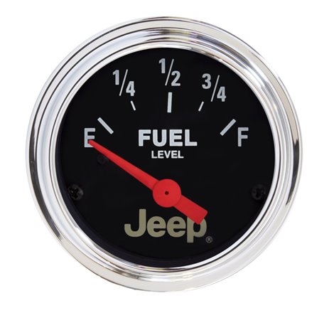 Autometer Jeep 52mm 0 OHMS Empty/90 OHMS Full Short Sweep Electronic Fuel Level Gauge