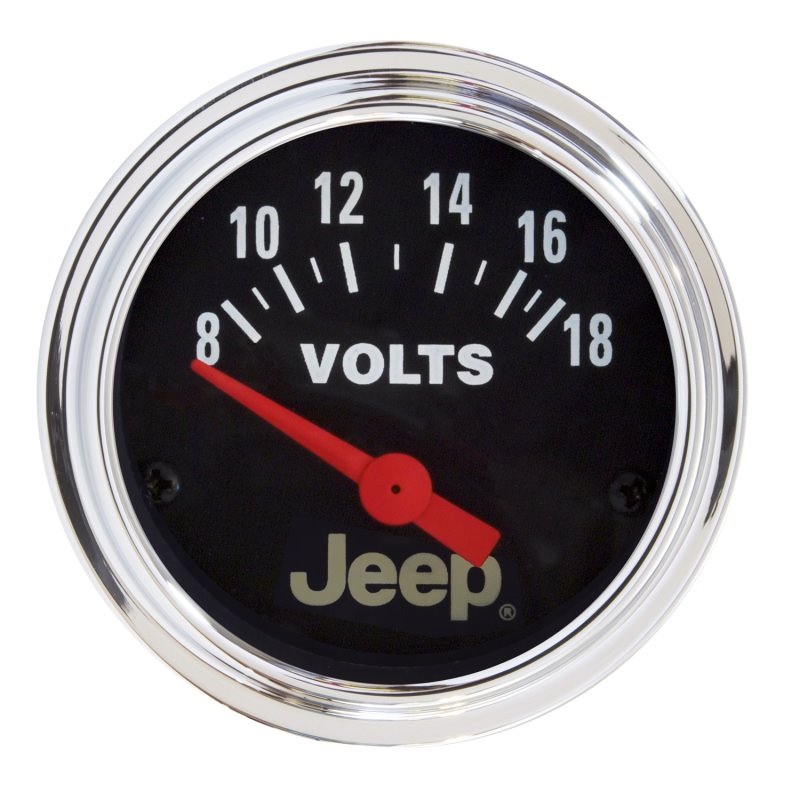 Autometer Jeep 52mm 8-18 Volts Short Sweep Electronic Voltmeter Gauge