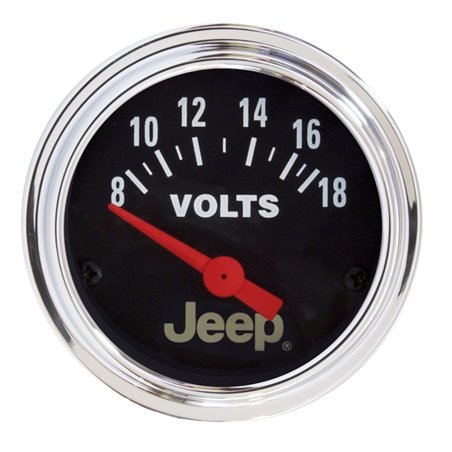 Autometer Jeep 52mm 8-18 Volts Short Sweep Electronic Voltmeter Gauge