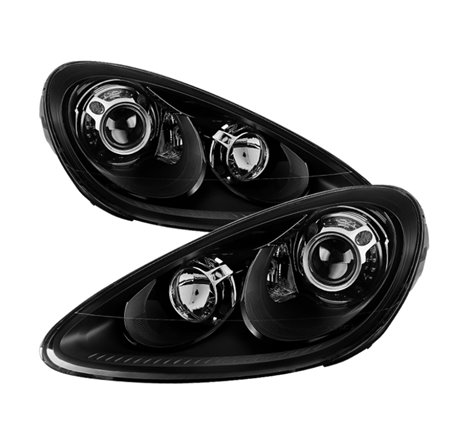 Xtune Porsche Cayenne 11-14 4 LED Projector Headlights Black PRO-JH-PCAY11-AFS-BK