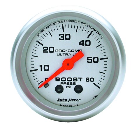 Autometer Ultra-Lite 52mm 60 PSI Mechanical  Boost Gauge