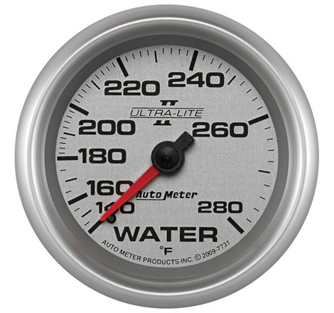 Autometer Ultra-Lite II 2 5/8in 140-280 Degree F Mechanical Water Temperature Gauge