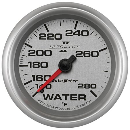 Autometer Ultra-Lite II 2 5/8in 140-280 Degree F Mechanical Water Temperature Gauge