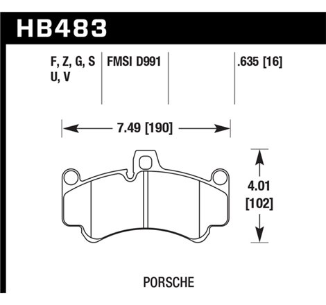 Hawk 08 Porsche 911 Targa 4/4S/03-05 911 GT2/04-08 GT3/07-08 Turbo PC Street Front Brake Pads