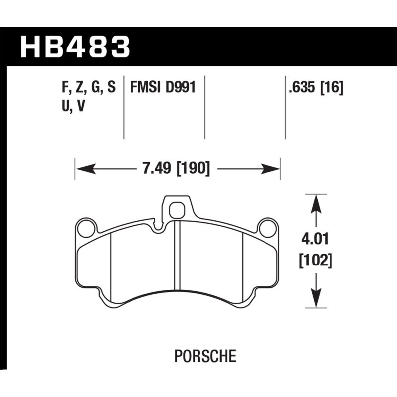 Hawk 08 Porsche 911 Targa 4/4S/03-05 911 GT2/04-08 GT3/07-08 Turbo PC Street Front Brake Pads