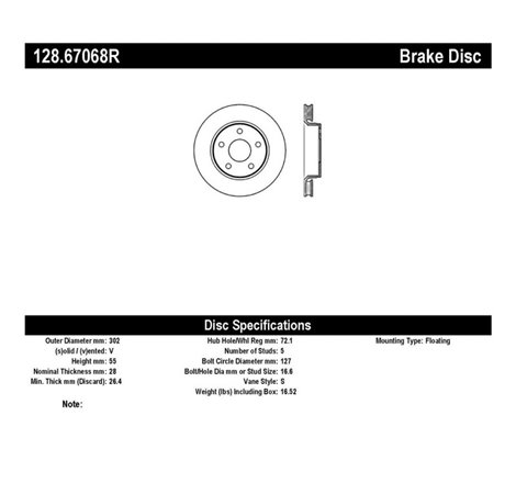 StopTech 07-13 Jeep Wrangler Drilled Right Front Rotor