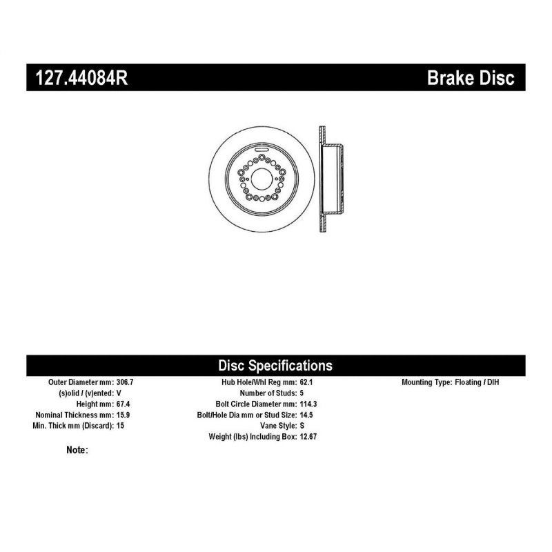 StopTech Power Slot 93-97 Lexus GS Series/95-00 LS400/92-00 SC400 Rear Right Drilled & Slotted Roto