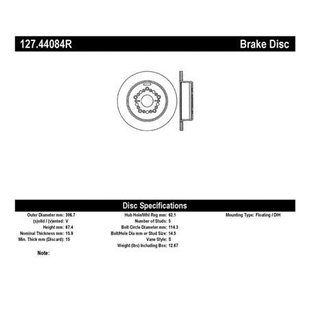 StopTech Power Slot 93-97 Lexus GS Series/95-00 LS400/92-00 SC400 Rear Right Drilled & Slotted Roto