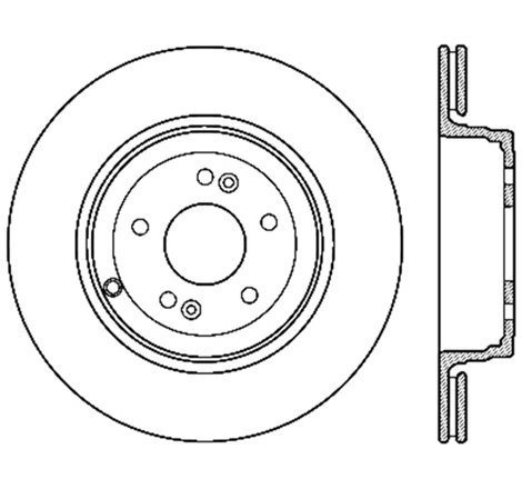 StopTech Power Slot 10-13 Hyundai Genesis Coupe Track & R-Spec Rear Left Drilled Rotor