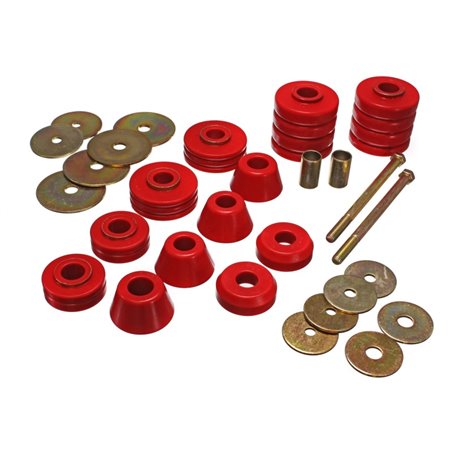 Energy Suspension 67-72 GM 3/4 Ton C-20/C2500 / 1 Ton C-30/C3500 2WD Red Body(cab) Mount Set