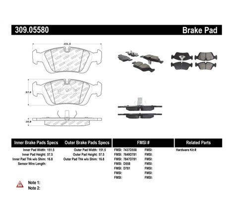 StopTech 96-02 BMW Z3 / 03-08 Z4 / 97-00 323 / 10/90-99 325/328 (E30/E36) Front Brake Pads