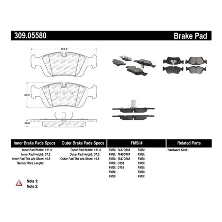 StopTech 96-02 BMW Z3 / 03-08 Z4 / 97-00 323 / 10/90-99 325/328 (E30/E36) Front Brake Pads