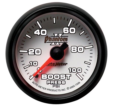 Autometer Phantom II 52.4mm Mechanical 0-100psi Boost Gauge