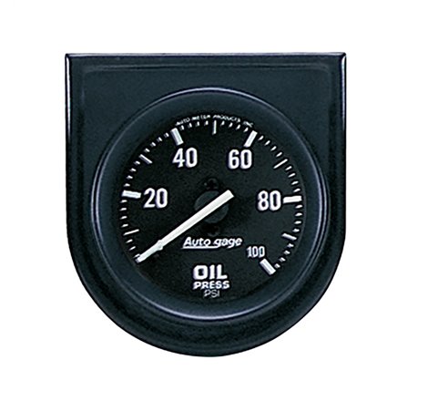 Autometer AutoGage Gauge Console 100psi Oil Pressure Gauge - Black Dial/Black Bezel