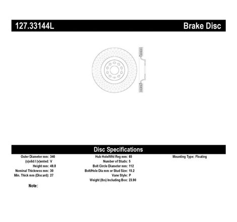 StopTech Slotted & Drilled Sport Brake Rotor