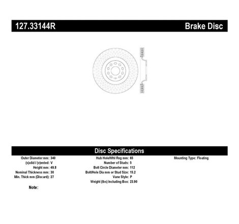 StopTech Slotted & Drilled Sport Brake Rotor