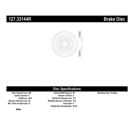 StopTech Slotted & Drilled Sport Brake Rotor