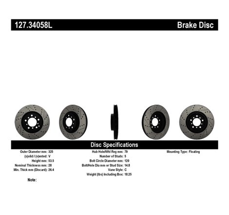 StopTech Slotted & Drilled Sport Brake Rotor