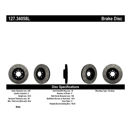 StopTech Slotted & Drilled Sport Brake Rotor