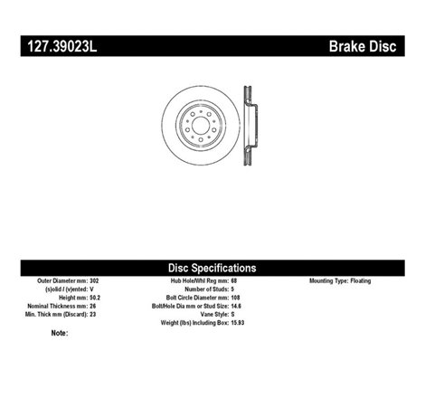 StopTech Slotted & Drilled Sport Brake Rotor