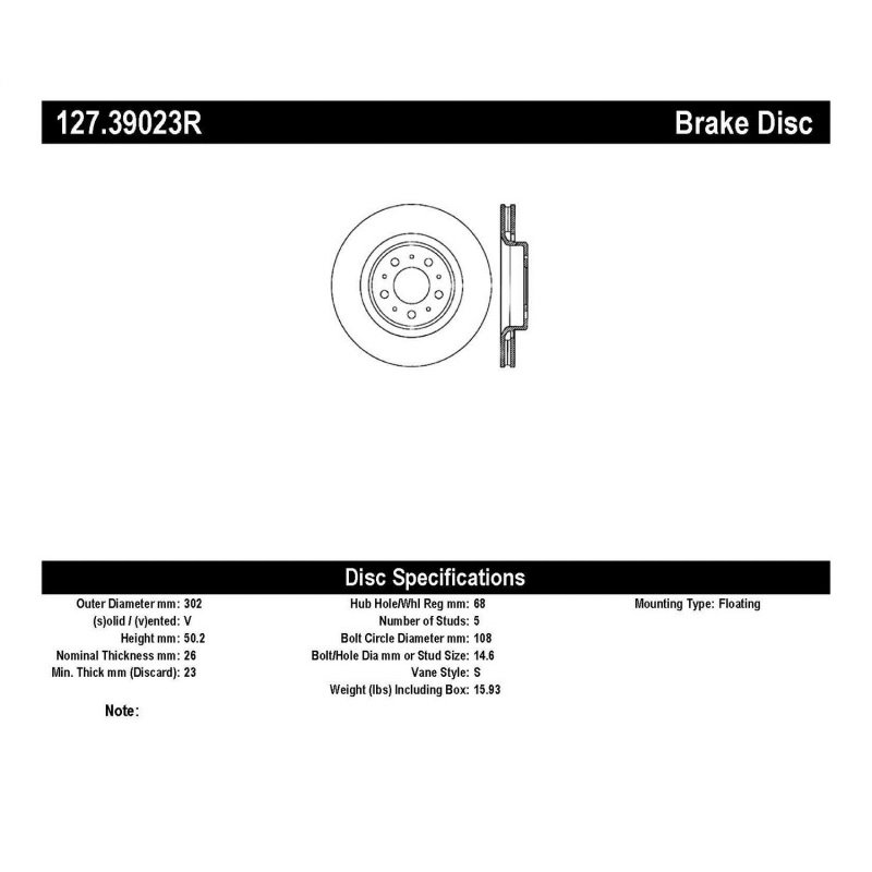 StopTech Slotted & Drilled Sport Brake Rotor