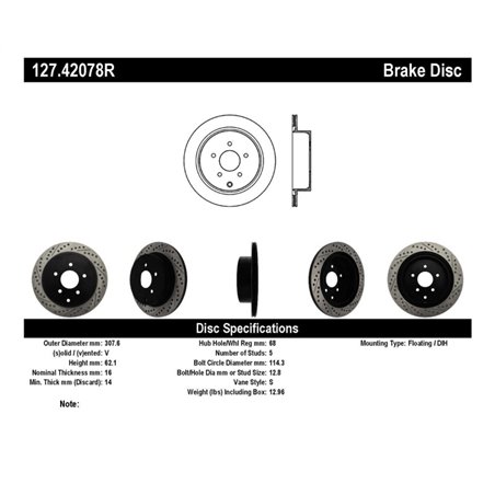 StopTech Slotted & Drilled Sport Brake Rotor