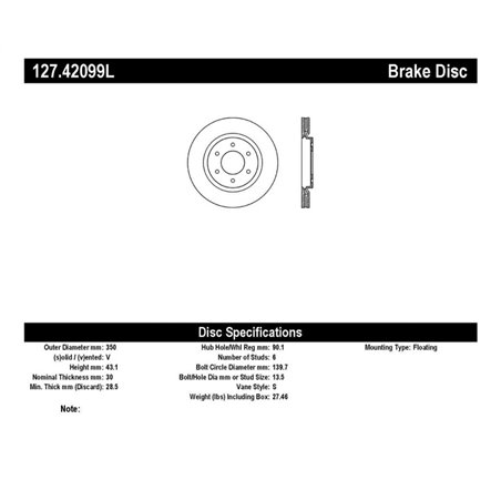 StopTech Slotted & Drilled Sport Brake Rotor