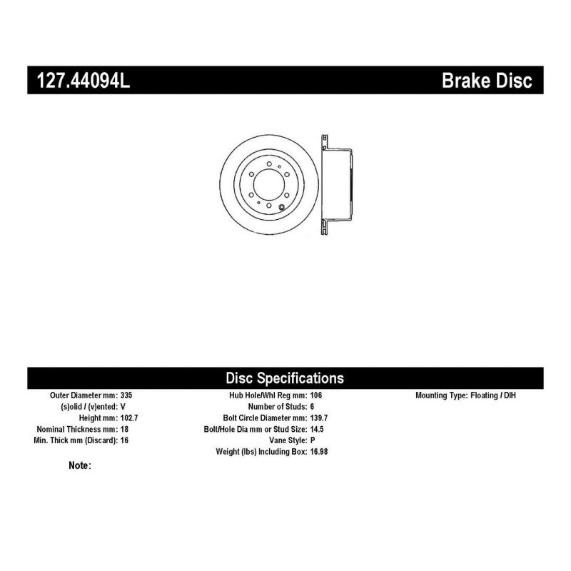 StopTech Slotted & Drilled Sport Brake Rotor