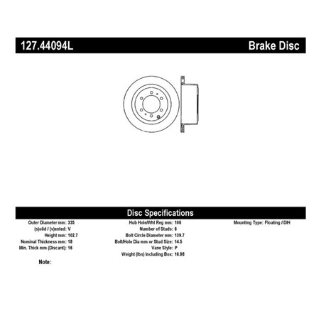 StopTech Slotted & Drilled Sport Brake Rotor