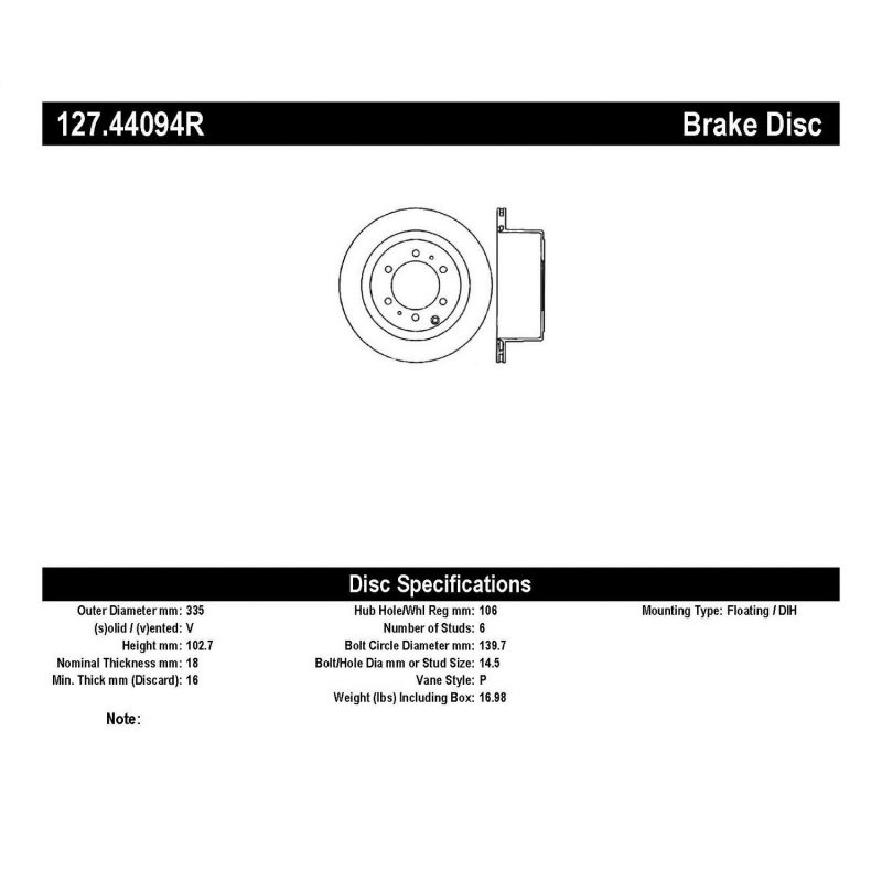 StopTech Slotted & Drilled Sport Brake Rotor