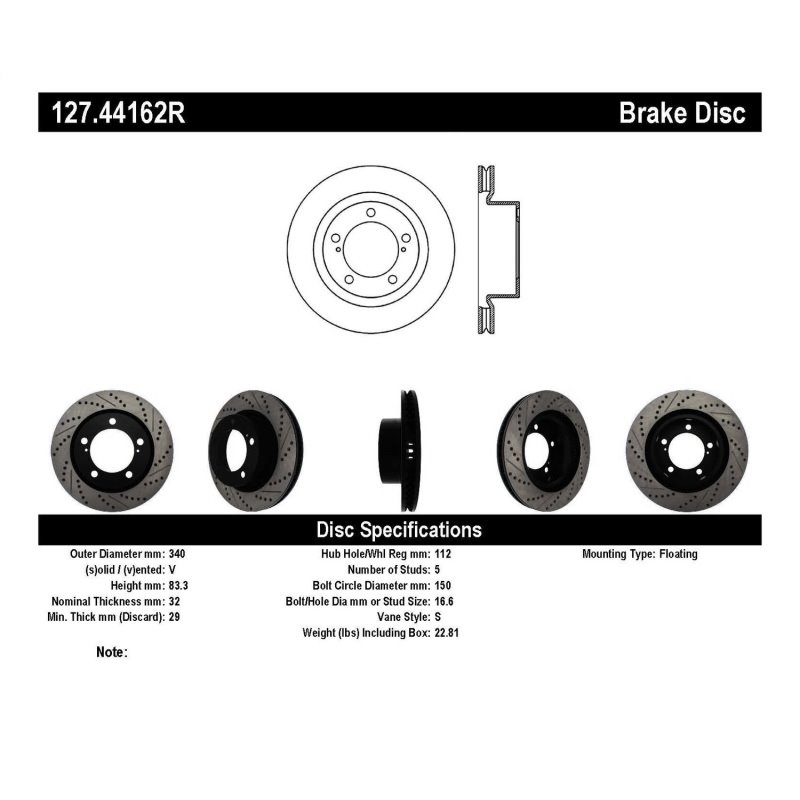 StopTech Slotted & Drilled Sport Brake Rotor