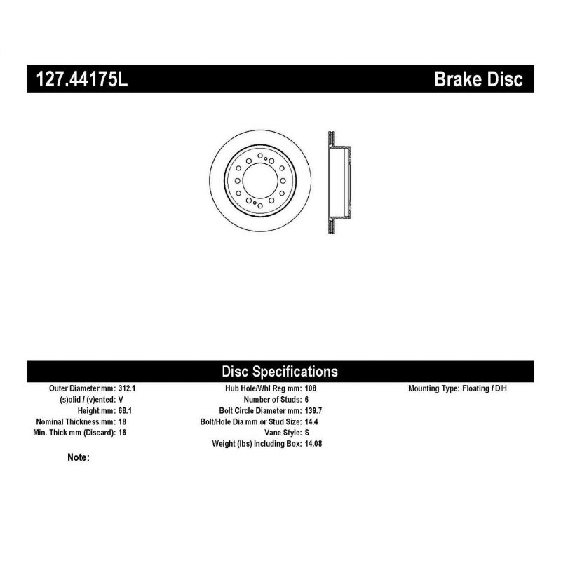 StopTech Slotted & Drilled Sport Brake Rotor