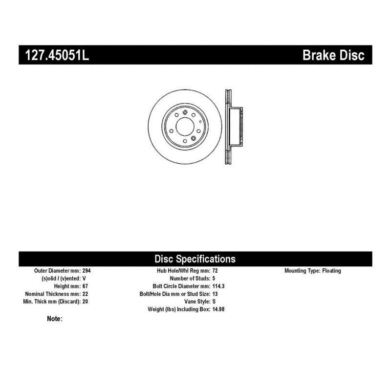 StopTech Slotted & Drilled Sport Brake Rotor