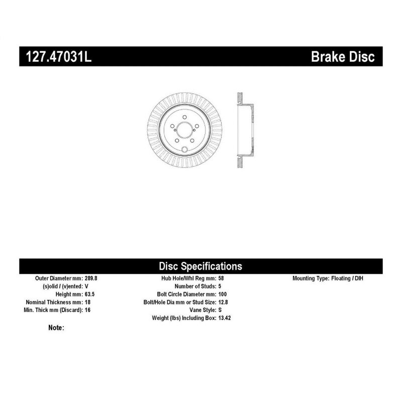 StopTech Slotted & Drilled Sport Brake Rotor