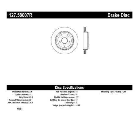 StopTech Slotted & Drilled Sport Brake Rotor 11-17 Jeep Grand Cherokee (Excludes SRT8)