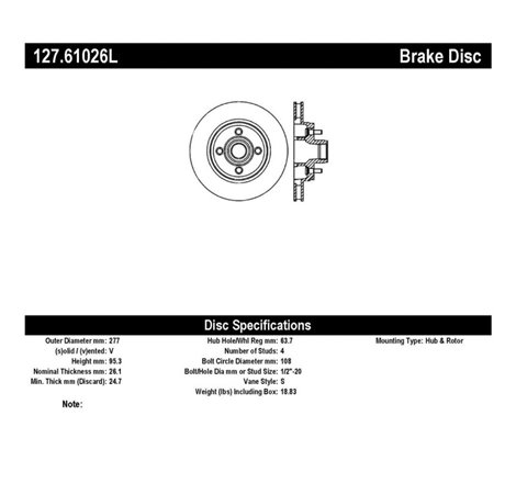 StopTech Slotted & Drilled Sport Brake Rotor