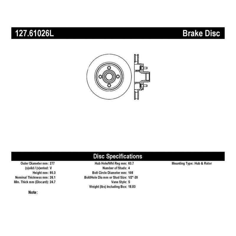 StopTech Slotted & Drilled Sport Brake Rotor