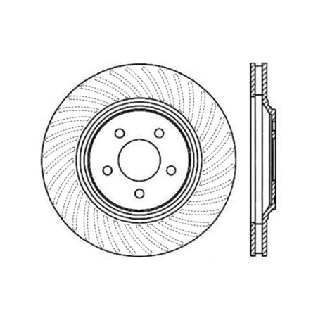 StopTech 94-04 Ford Mustang SVT Cobra Slotted & Drilled Sport Front Right Brake Rotor