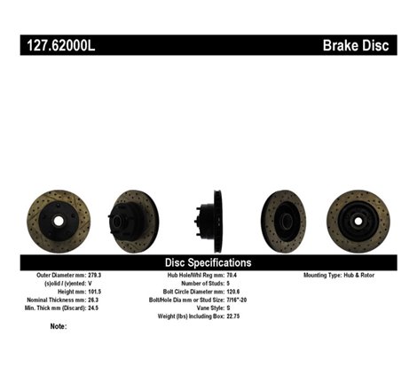 StopTech Slotted & Drilled Sport Brake Rotor