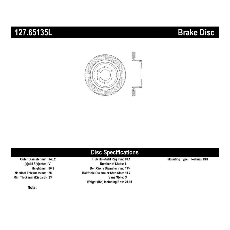 StopTech Slotted & Drilled Sport Brake Rotor