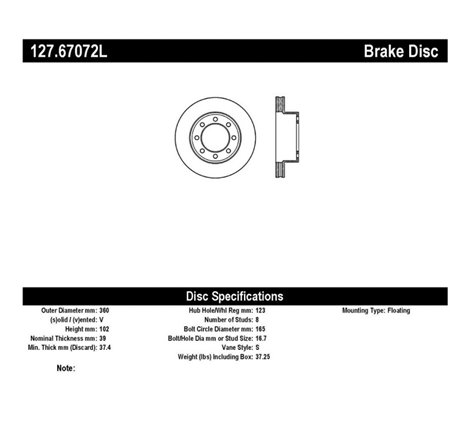 StopTech Slotted & Drilled Sport Brake Rotor