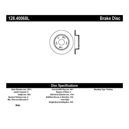 StopTech Drilled Sport Brake Rotor