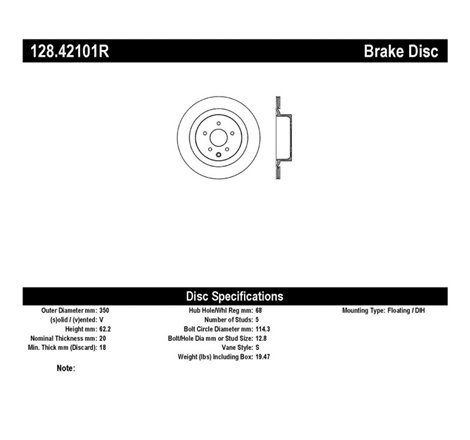 StopTech Nissan 370z / Infiniti G37 SportStop Drilled Rear Right Rotor