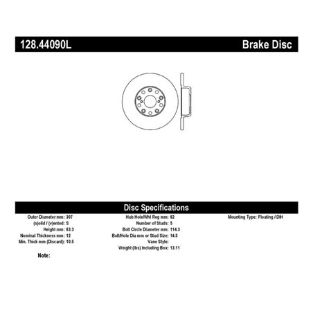 StopTech Drilled Sport Brake Rotor