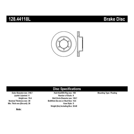 StopTech Drilled Sport Brake Rotor