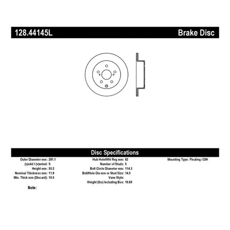 StopTech Drilled Sport Brake Rotor