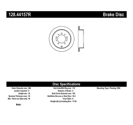 StopTech Drilled Sport Brake Rotor